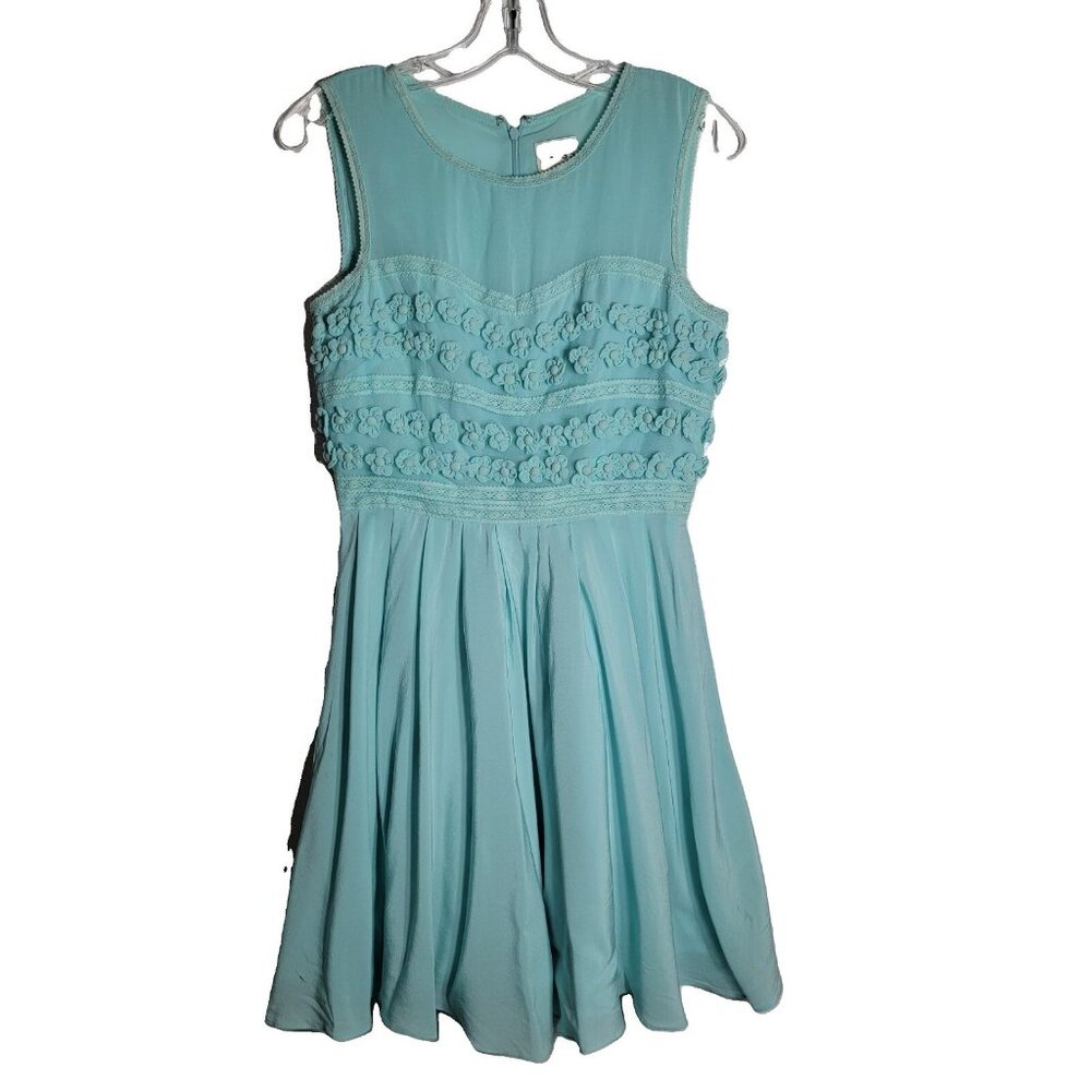 Reiss 100% Silk Blue Fit & Flare Dress Size 6 Sleeveless